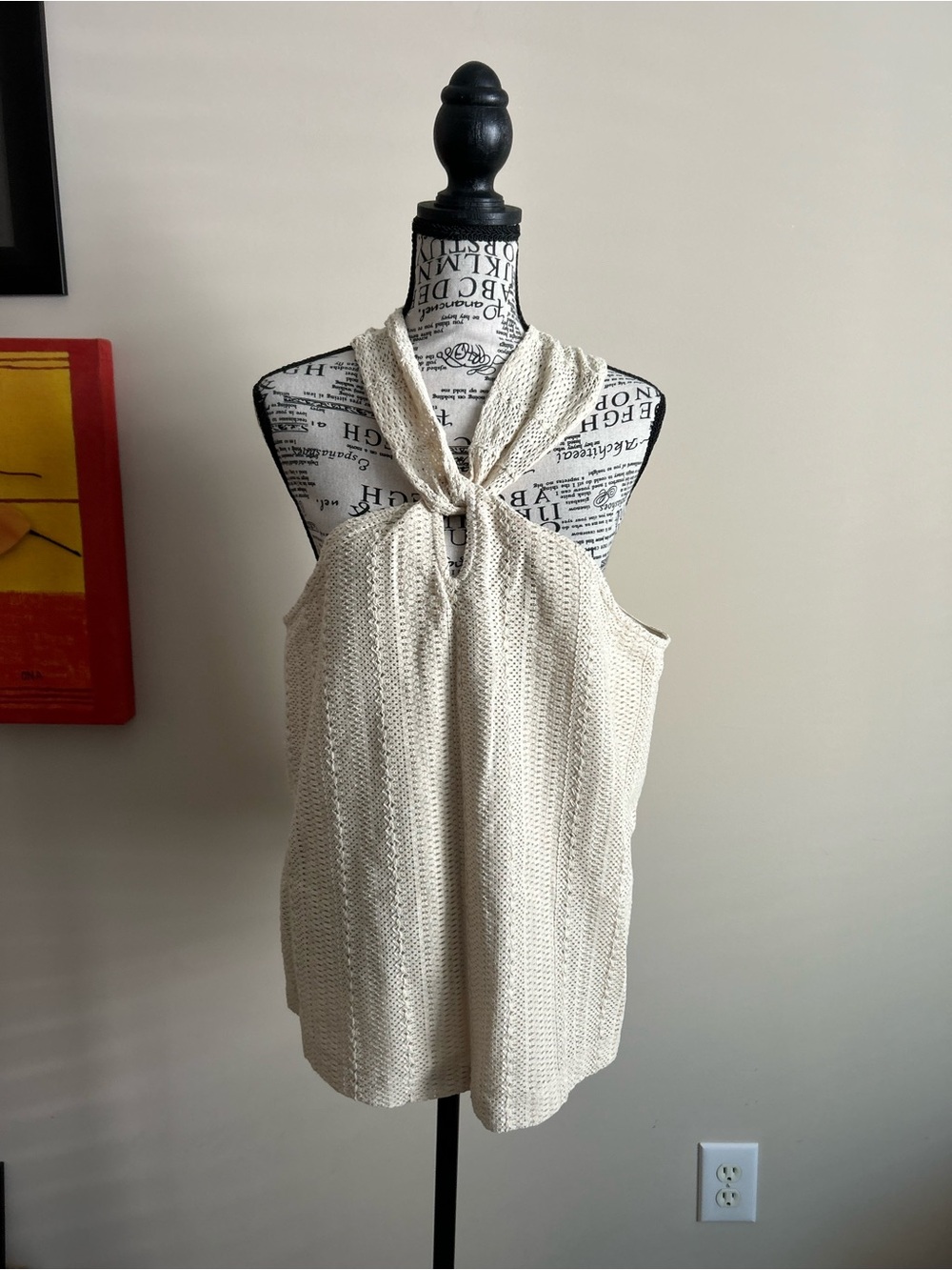 2/$30 LOFT Cream Textured Knit Tank